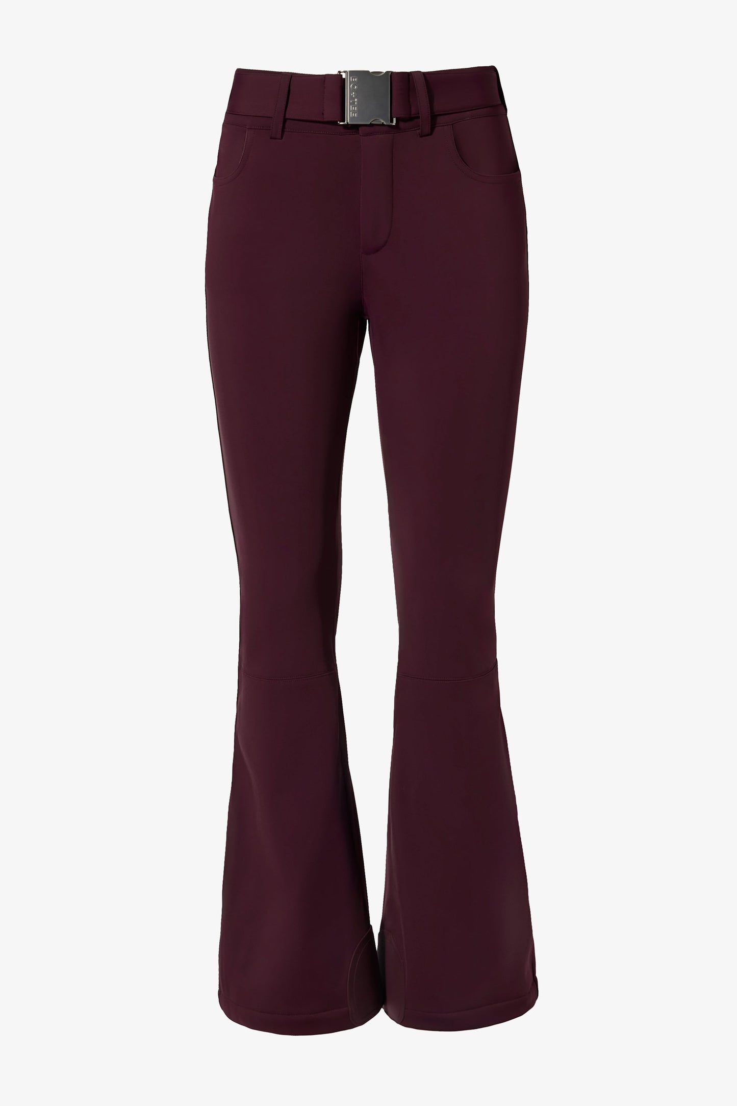 Waterproof Belted Ski Salopettes in Burgundy
